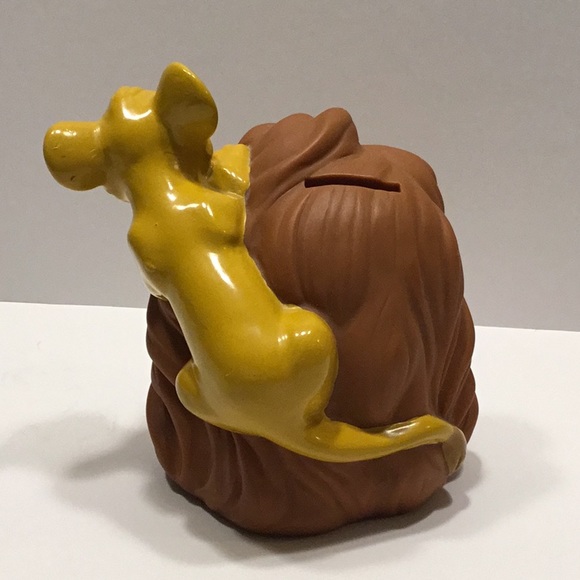 Vintage The Lion King Mufasa and Simba Vinyl Piggy Bank - Picture 3 of 8